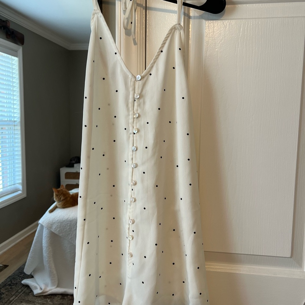 Skylar + Madison White Polka Dot Slip Dress